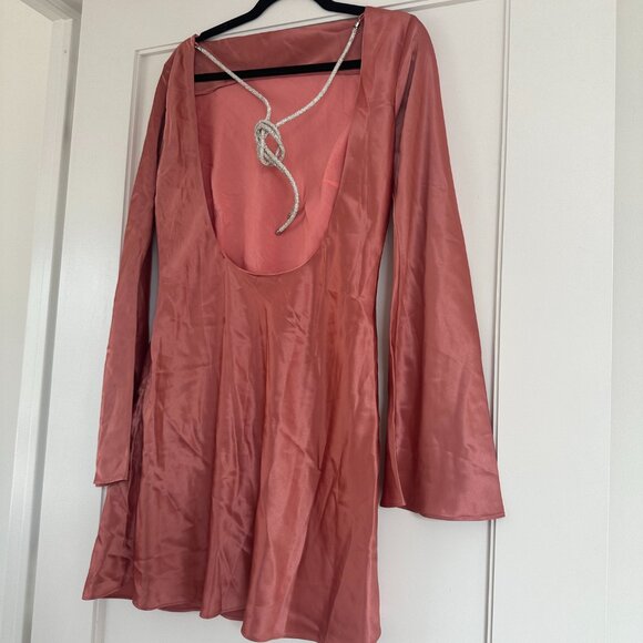 Cult Gaia Milla Mini Dress In Jaipur Open Back Rhinestone Embellished Size 8 - Picture 9 of 10